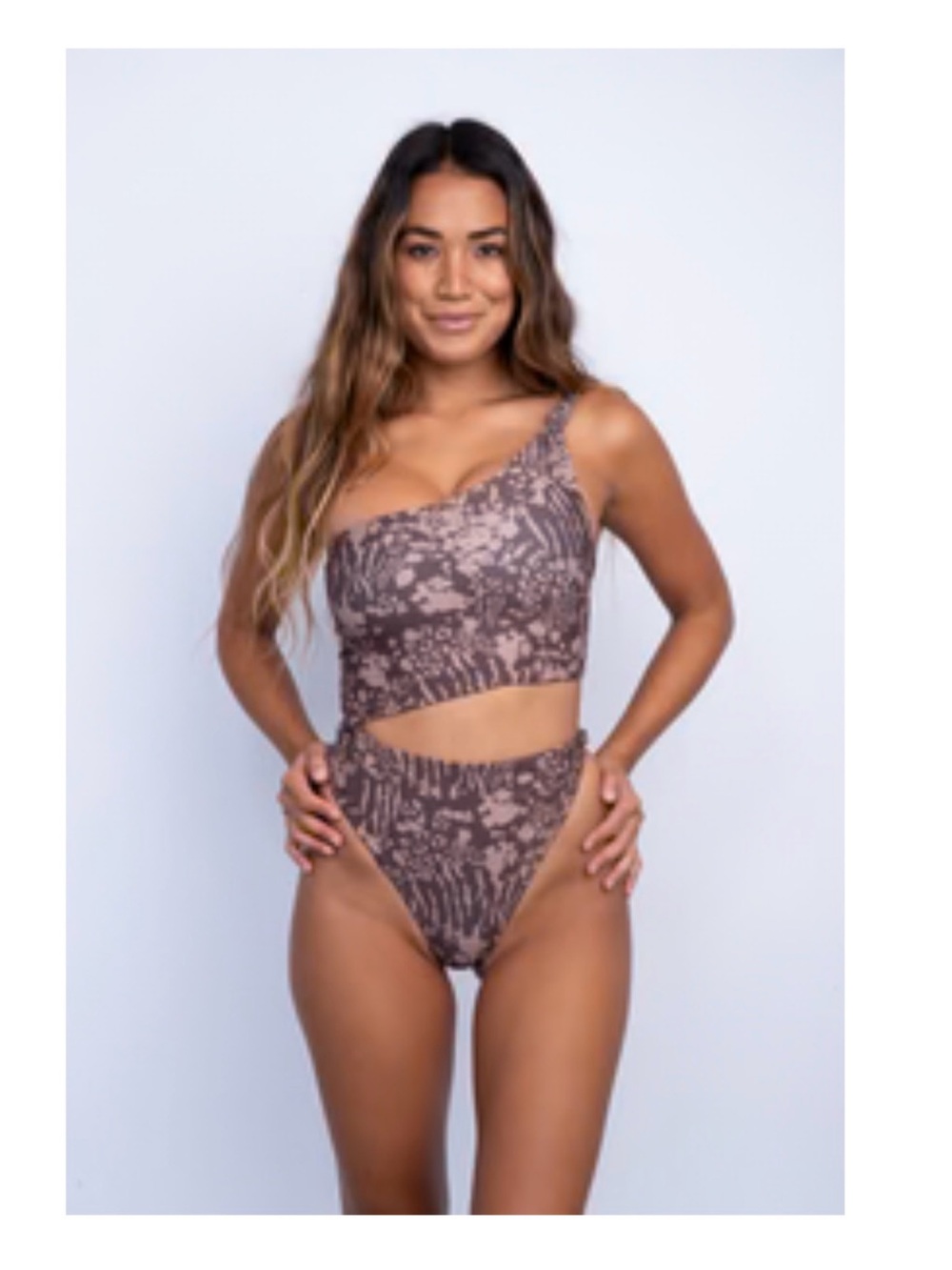 Skatie Nicole One-Shoulder One Piece Swimsuit in print “Ithaca”